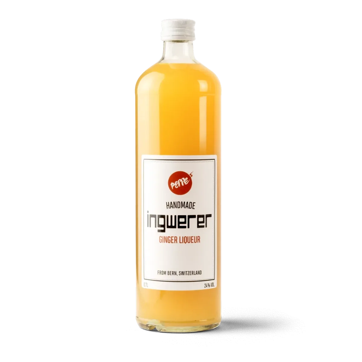 Peppes Bio Ingwerer 70cl overview Peppe's Ingwerer - Schweizer Bio Ingwer-Likör - Handgemacht